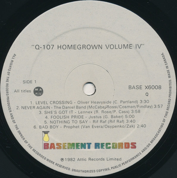 Various - Q107 Homegrown - Volume IV - 1982