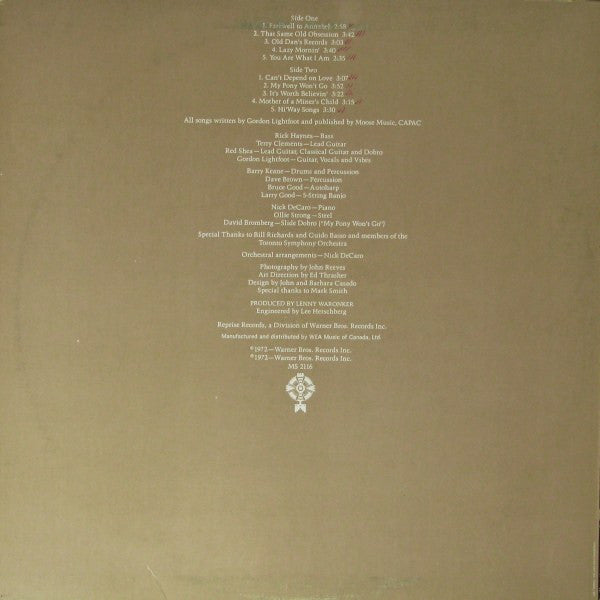 Gordon Lightfoot - Old Dan's Records - 1972