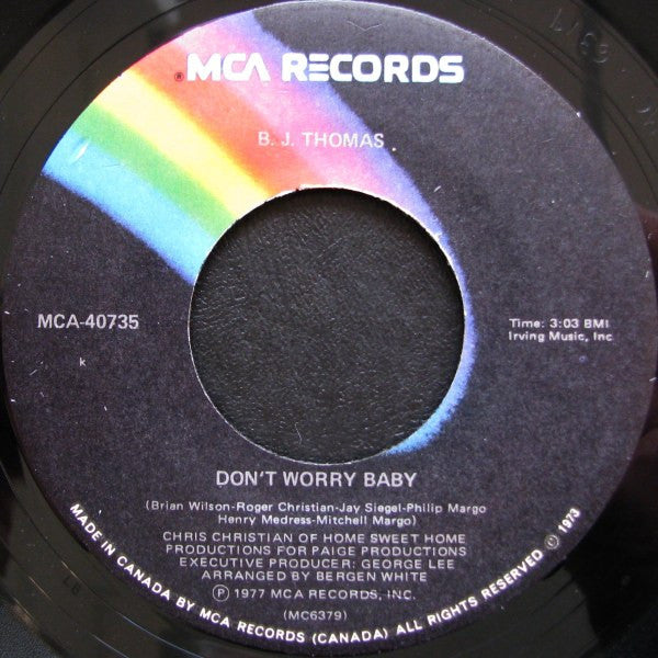 B.J. Thomas - Don't Worry Baby - 1977