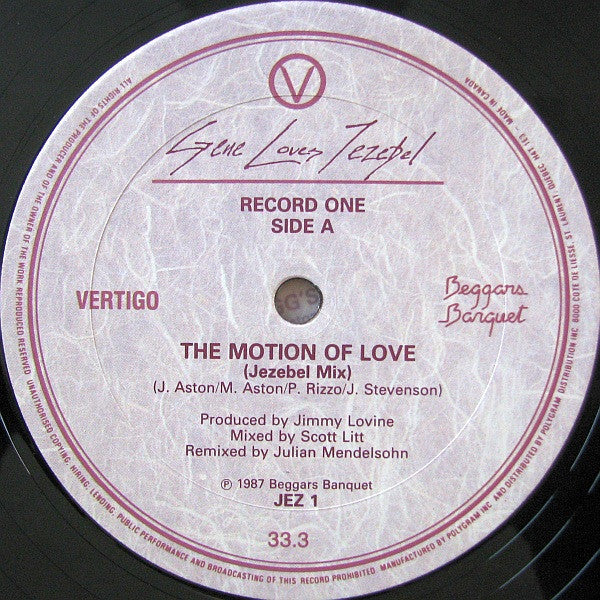 Gene Loves Jezebel - The Motion Of Love - 1987