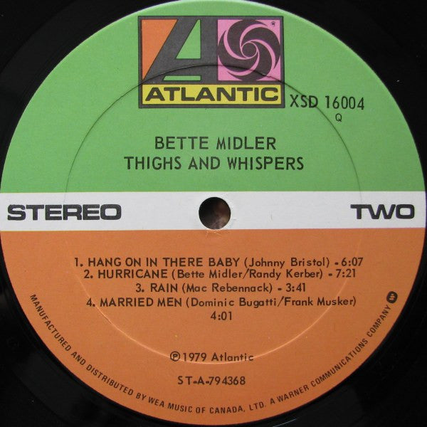 Bette Midler - Thighs And Whispers - 1979