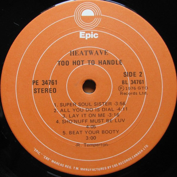 Heatwave - Too Hot To Handle Vinyl Record