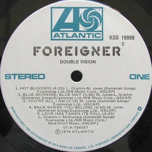 Foreigner - Double Vision Vinyl Record