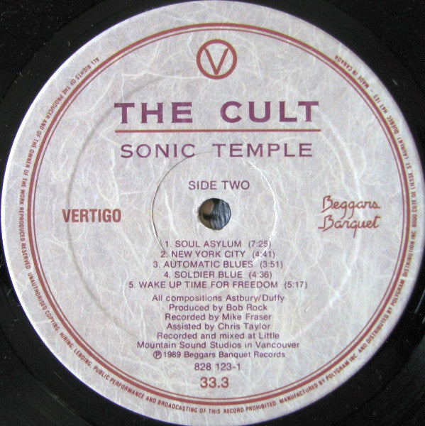 Cult, The - Sonic Temple - 1989