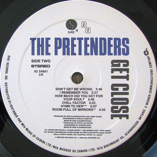 Pretenders, The - Get Close - 1986