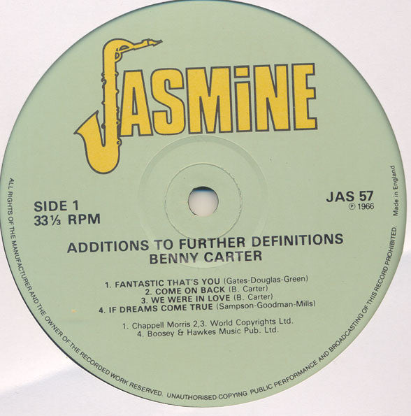 Benny Carter - Additions To Further Definitions