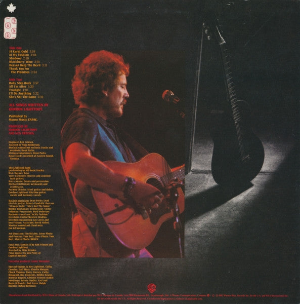 Gordon Lightfoot - Shadows Vinyl Record