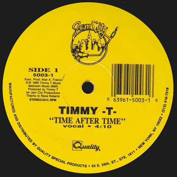 Timmy -T- - Time After Time Vinyl Record