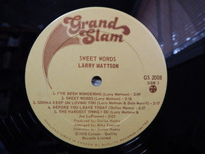 Larry Mattson - Sweet Words Vinyl Record