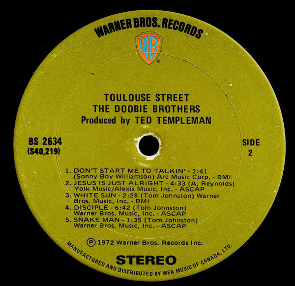 Doobie Brothers, The - Toulouse Street - 1972