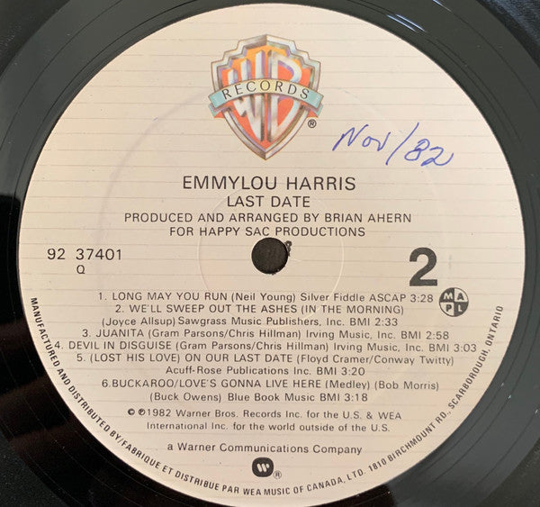 Emmylou Harris - Last Date - 1982