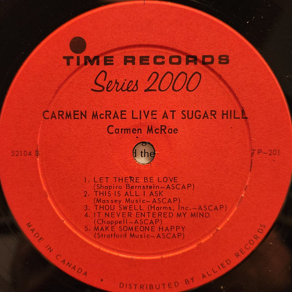 Carmen McRae - Live At Sugar Hill San Francisco