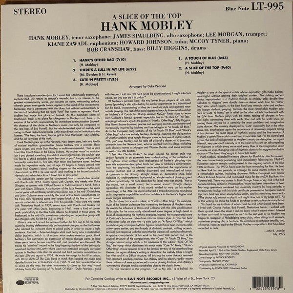 Hank Mobley - A Slice Of The Top