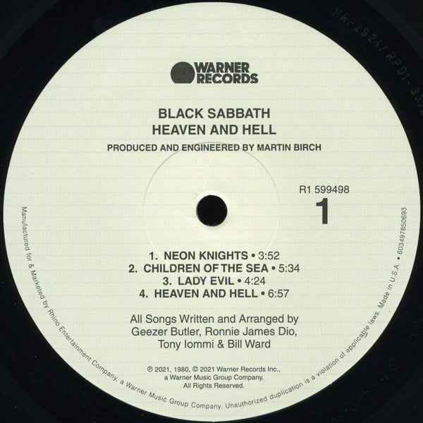 Black Sabbath - Heaven And Hell - 2021