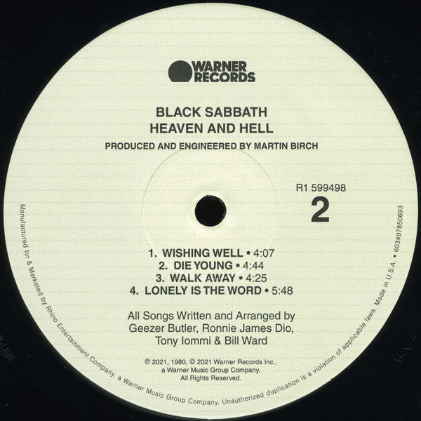 Black Sabbath - Heaven And Hell - 2021