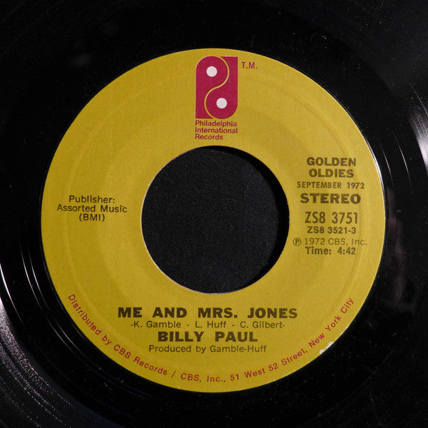 Billy Paul - This Is Your Life / Me And Mrs. Jones Vinyl Record