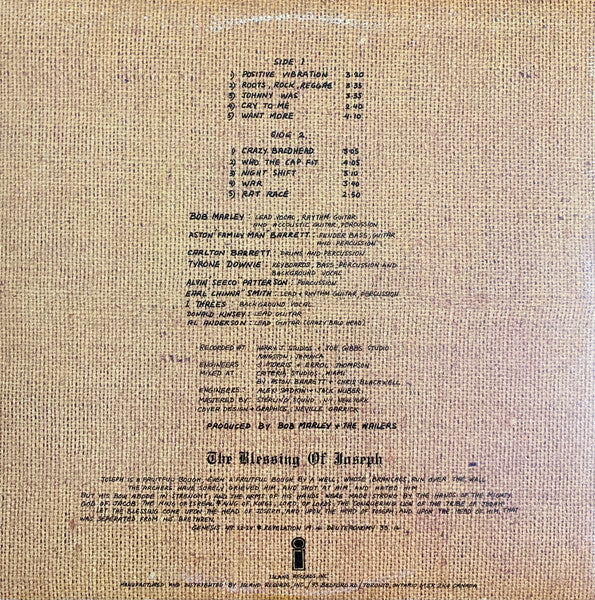 Bob Marley & The Wailers - Rastaman Vibration - 1976