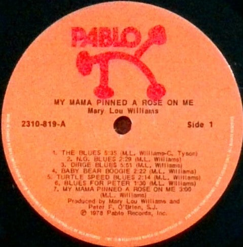 Mary Lou Williams - My Mama Pinned A Rose On Me - 1978