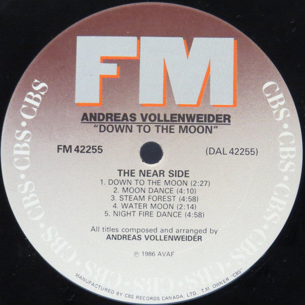 Andreas Vollenweider - Down To The Moon Vinyl Record