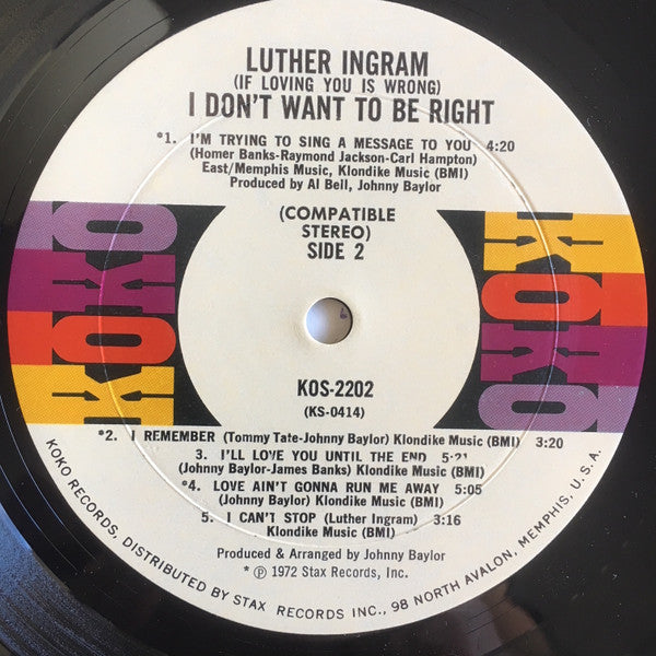 Luther Ingram - (If Loving You Is Wrong) I Don't Want To Be Right - 1972