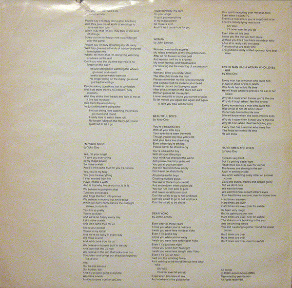 John Lennon & Yoko Ono - Double Fantasy - 1980