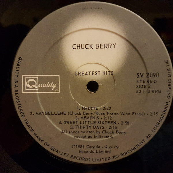 Chuck Berry - Greatest Hits Vinyl Record