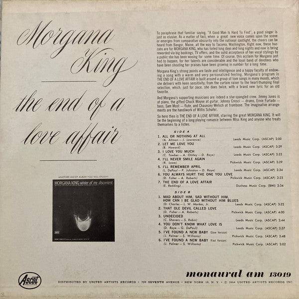 Morgana King - The End Of A Love Affair - 1964