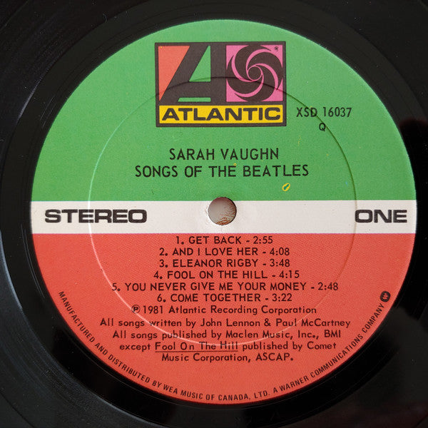 Sarah Vaughan - Songs Of The Beatles - 1981