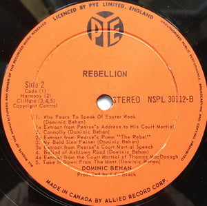 Dominic Behan - Rebellion Vinyl Record