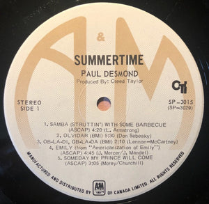 Paul Desmond - Summertime -
