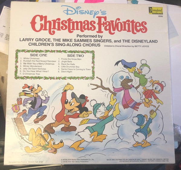 Larry Groce, Mike Sammes Singers And Disneyland Children's Sing-along Chorus, The - Disney's Christmas Favorites -