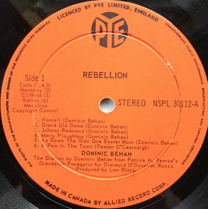 Dominic Behan - Rebellion Vinyl Record