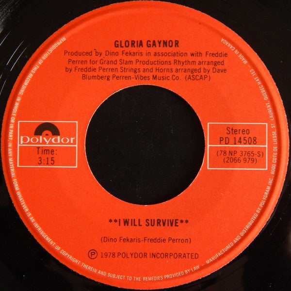 Gloria Gaynor - I Will Survive / Substitute - 1978