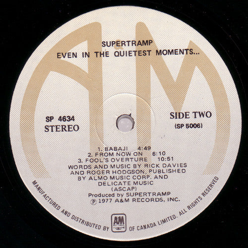 Supertramp - Even In The Quietest Moments... - 1977