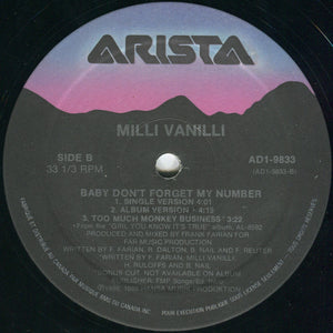 Milli Vanilli - Baby Don't Forget My Number - 1989