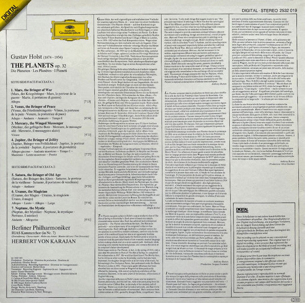 Gustav Holst, Berliner Philharmoniker · Herbert von Karajan - The Planets - 1981
