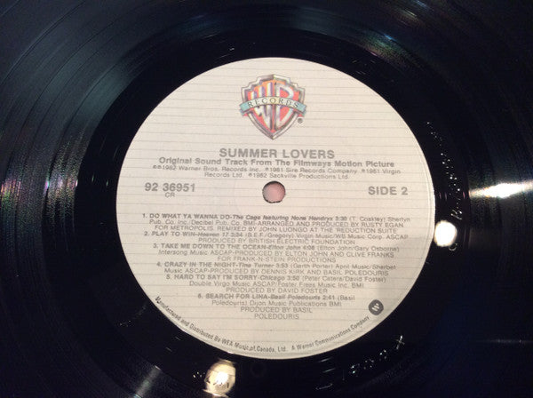 Various - Summer Lovers / Original Sound Track From The Filmways Motion Picture - 1982
