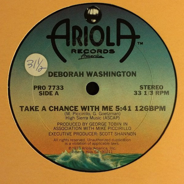 Deborah Washington - Take A Chance With Me / Fire