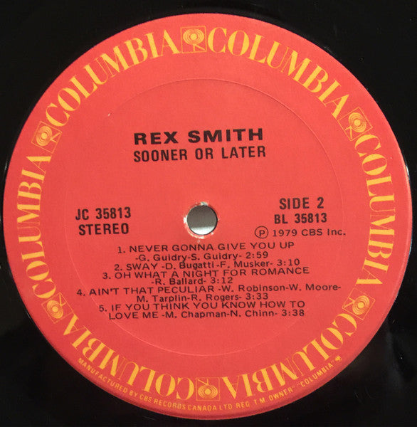 Rex Smith - Sooner Or Later - 1979