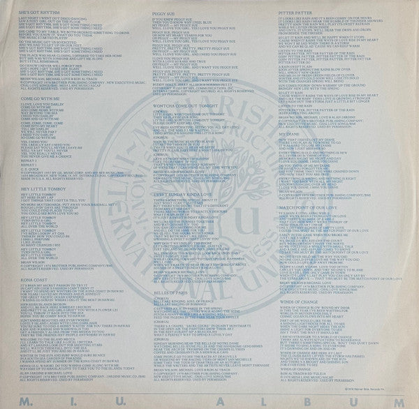 Beach Boys, The - M.I.U. Album - 1978