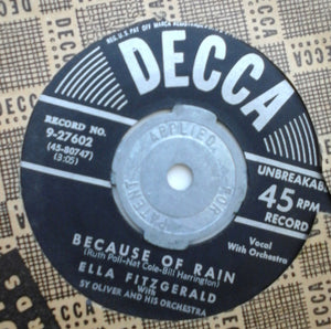 Ella Fitzgerald - The Chesapeake And Ohio / Because Of Rain Vinyl Record