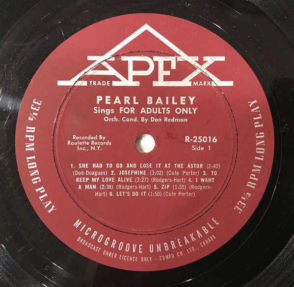 Pearl Bailey - Pearl Bailey Sings For Adults Only