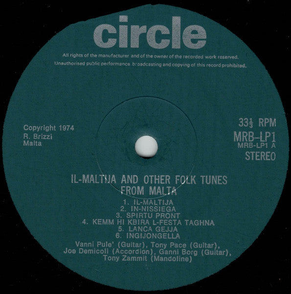 Tony Pace (2) - Il-Maltija And Other Folk Tunes From Malta