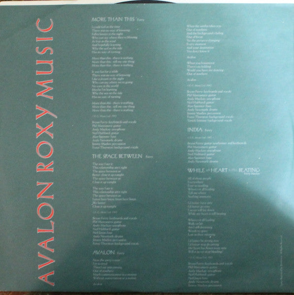Roxy Music - Avalon - 1982