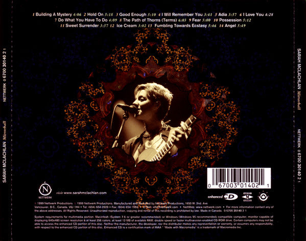 Sarah McLachlan - Mirrorball (CD) - 1999