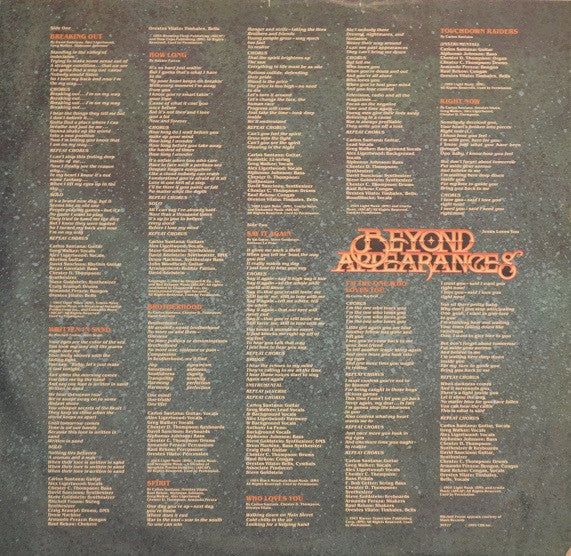 Santana - Beyond Appearances - 1985