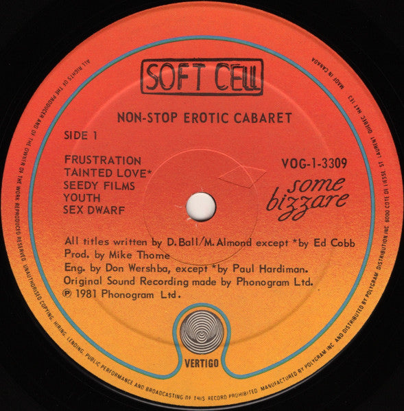 Soft Cell - Non-Stop Erotic Cabaret - 1981
