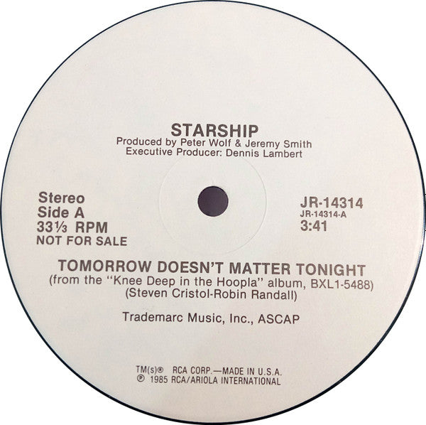 Starship (2) - Tomorrow Doesn't Matter Tonight
