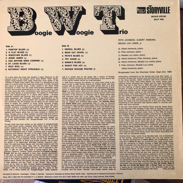 The Boogie Woogie Trio - Broadcast Recordings From 1939 Never Issued Before On Records