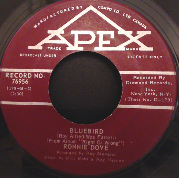 Ronnie Dove - One Kiss For Old Times' Sake / Bluebird - 1965